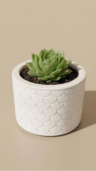 Eco resin indoor planter, shell pattern, ideal for succulent plants
