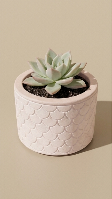 Eco resin indoor planter, shell pattern, ideal for succulent plants