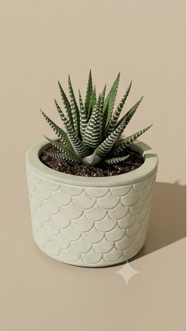 Eco resin indoor planter, shell pattern, ideal for succulent plants
