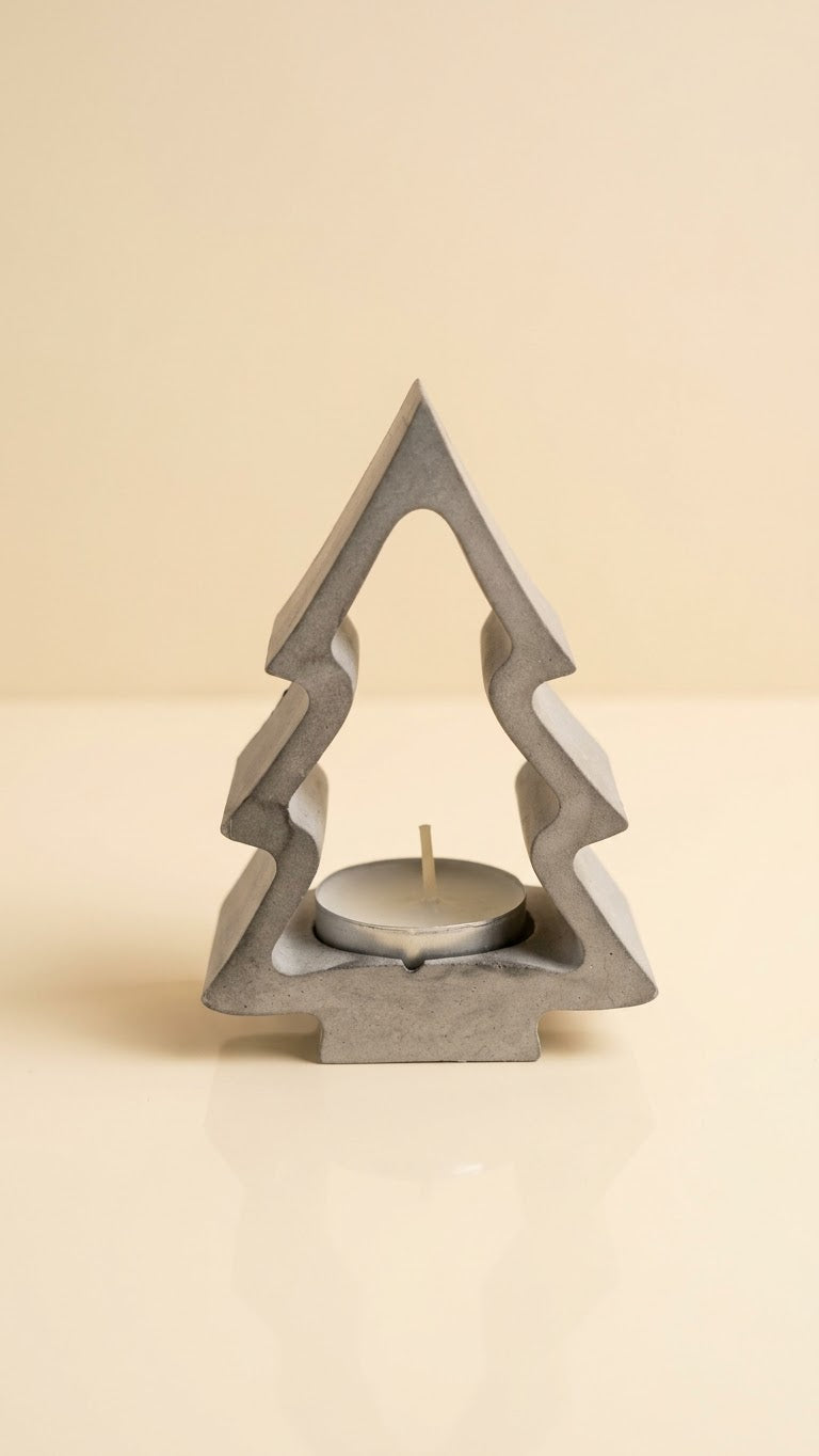 Eco resin Christmas Tree Tealight holder, real flame or battery candles