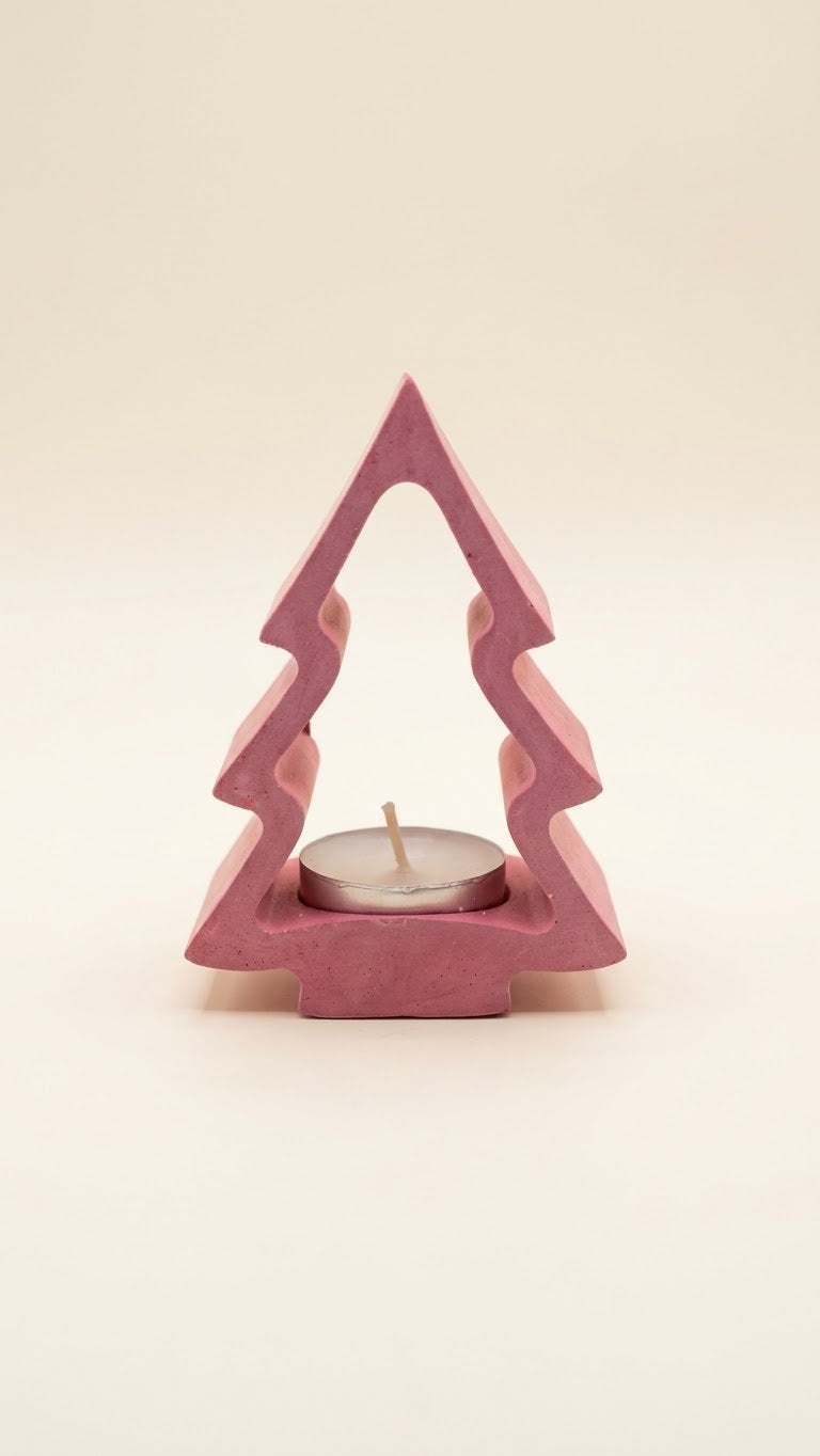 Eco resin Christmas Tree Tealight holder, real flame or battery candles