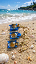 Resin Turtle Keychain, Bag charm, Tassel Accent, made in UK