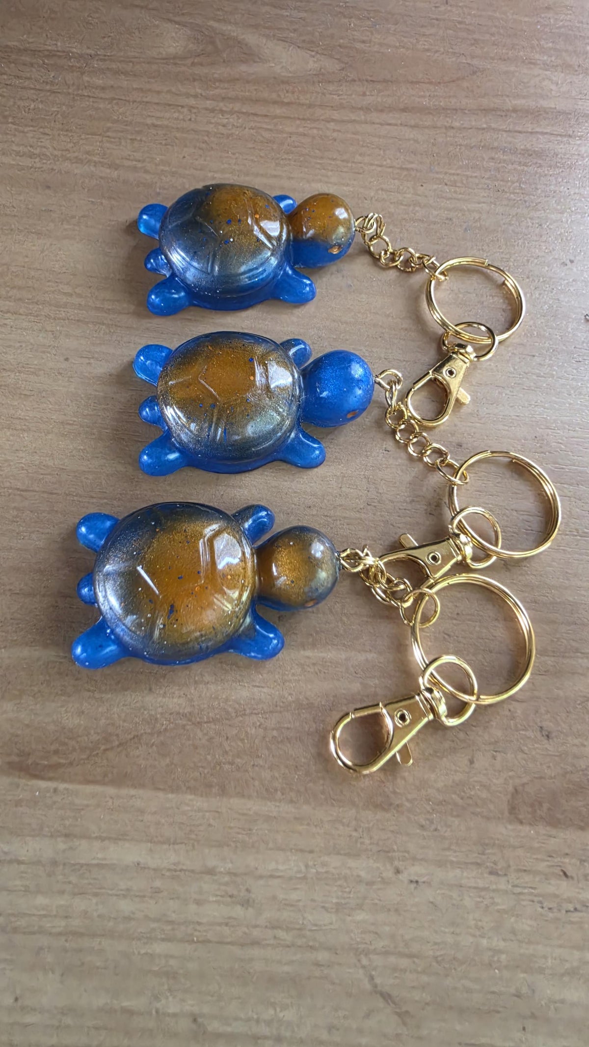 Resin Turtle Keychain, Bag charm, Tassel Accent, made in UK