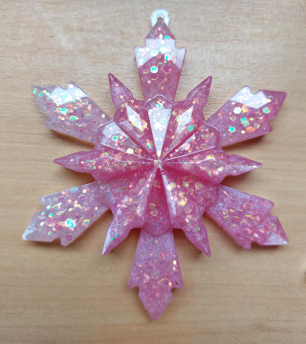 Resin Christmas tree decorations, pack of 2, choose colours, sparkle, glitter