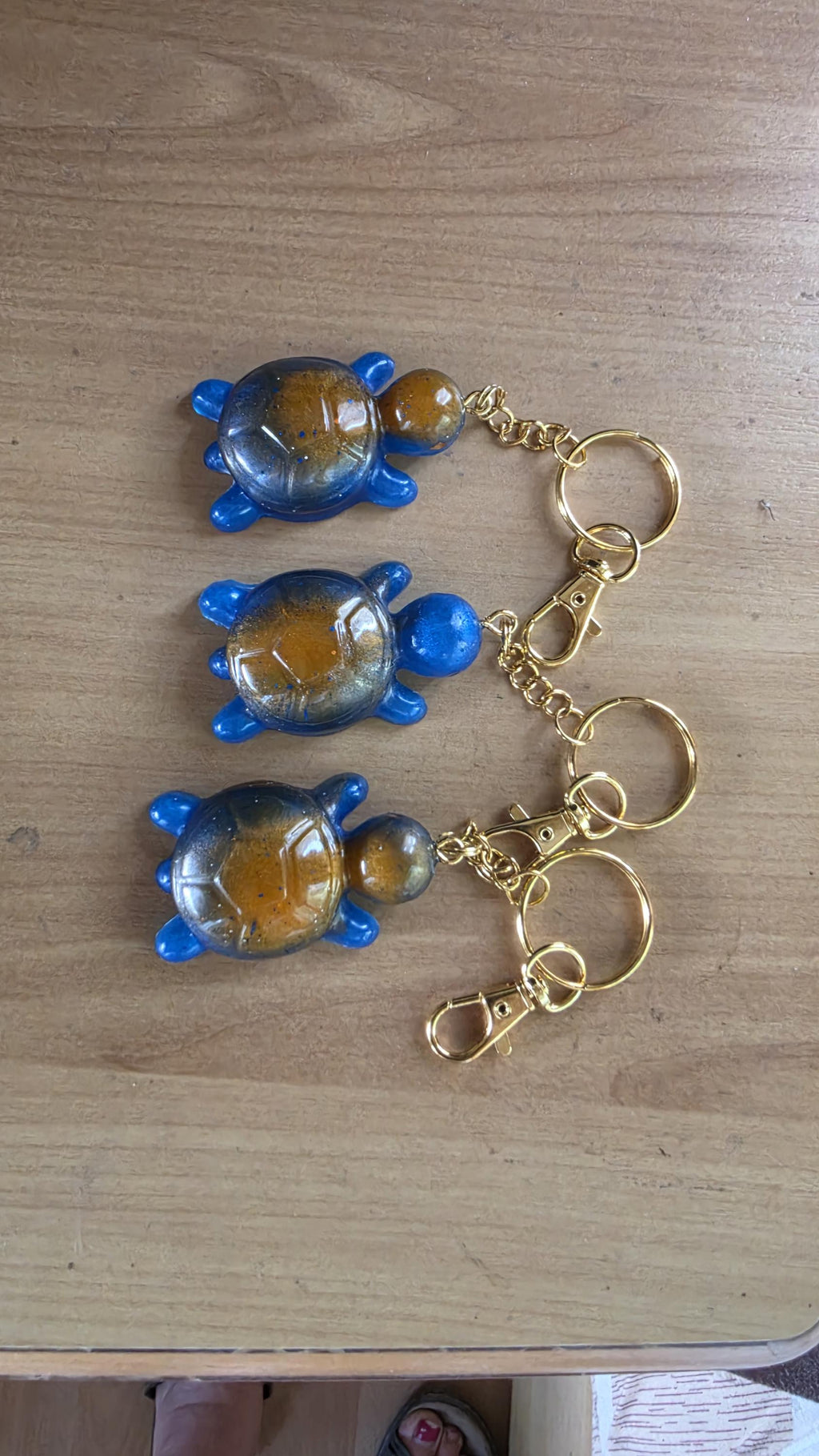 Resin Turtle Keychain, Bag charm, Tassel Accent, made in UK