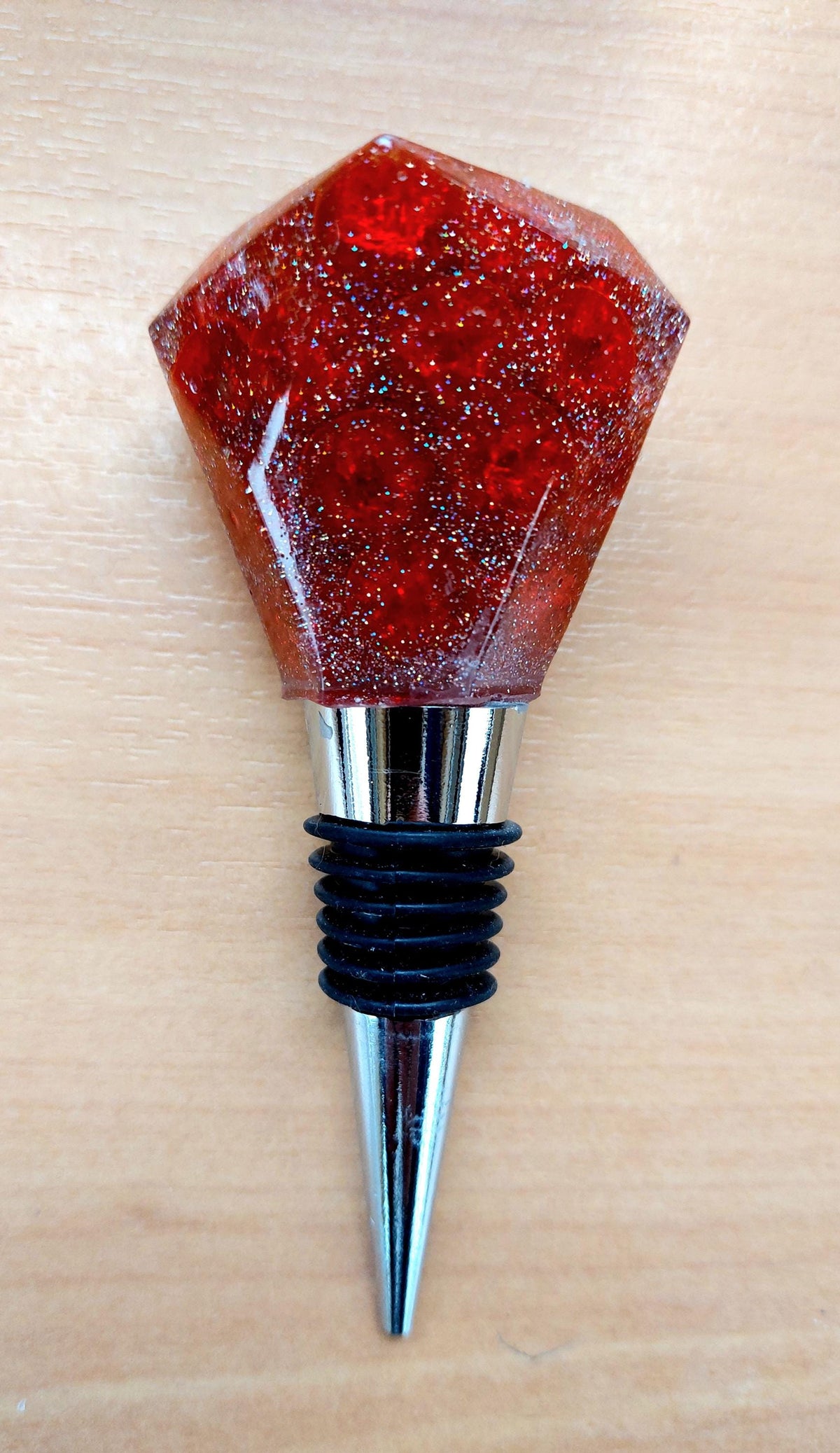 Resin bottle stopper, glitter balls, home bar accessory