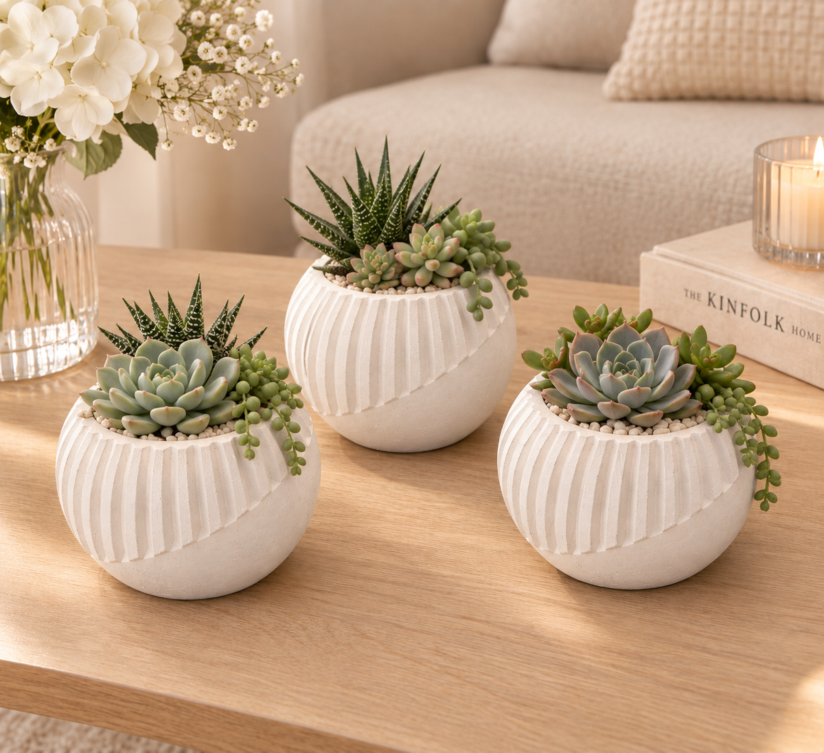 Eco resin indoor planter, succulent planter