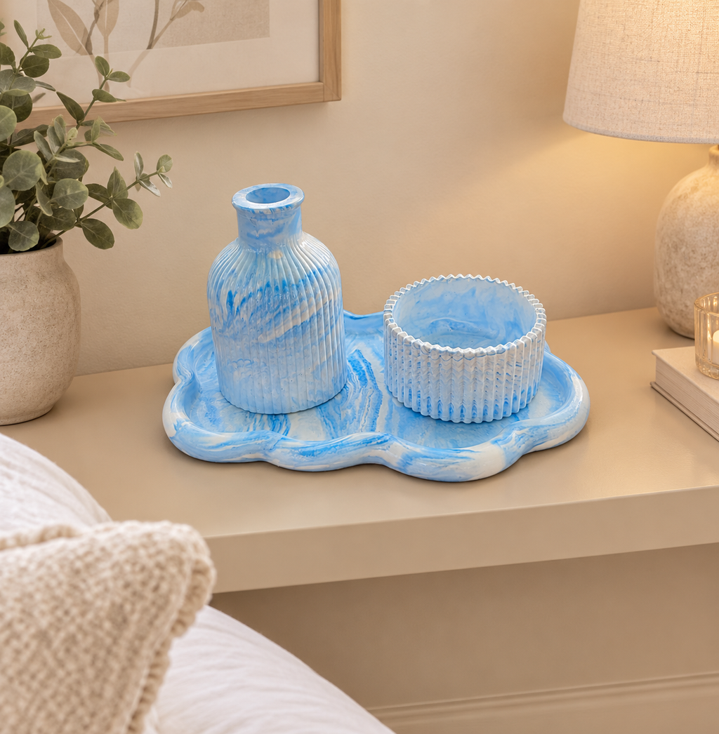Eco resin ribbed bud vase, Flower Holder, choice of colours