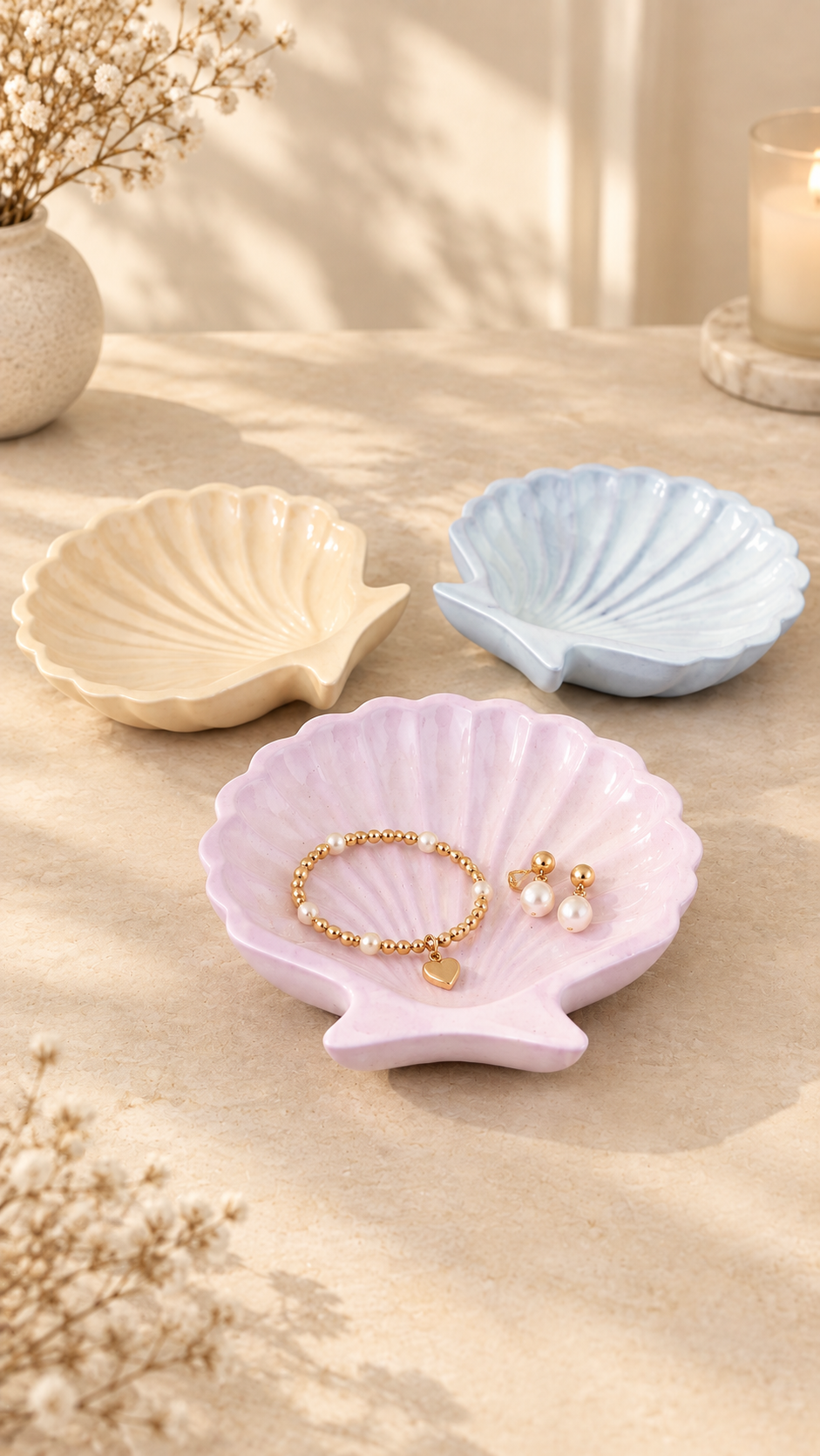 Eco resin Seashell tray, home decor, gifts, minimalistic design