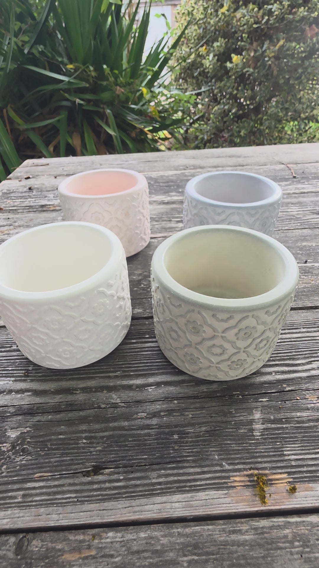 Eco resin indoor planter, Flower pattern, ideal for succulent plants